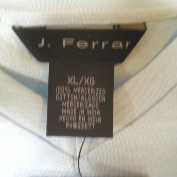 NWT J. Ferrar Mens Knit Polo Crew Front Blue Shirt - Picture 2 of 5